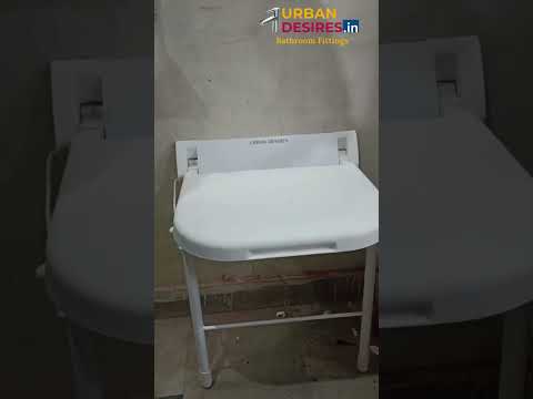 White Wall Mounted Folding Seat Bath Chair, 19.65 cm, 1.8 kg