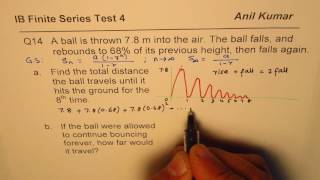 A ball bounces 8 times Find Distance Travelled Geometric Series