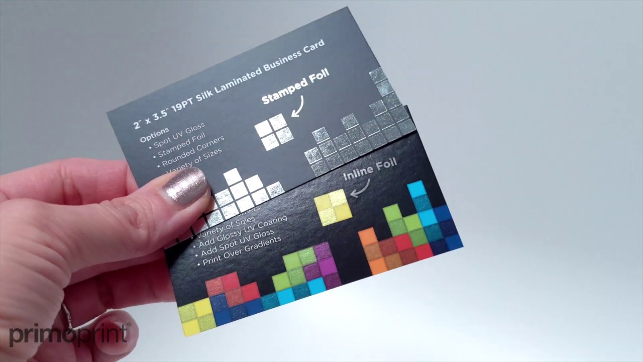 Inline Foil Business Cards vs. Stamped Foil Business Cards | Primoprint
