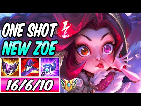 WINTERBLESSED ZOE MID - NEW SKIN FULL AP ONE-SHOT GAMEPLAY SEASON 13 Build & Runes League of Legends
