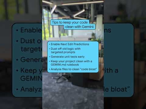 Video Thumbnail: 5 tips on keeping your code clean with Gemini