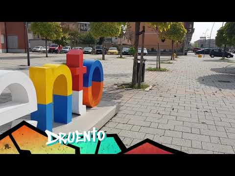 Walk in the square of Druento near Turin (Italy)