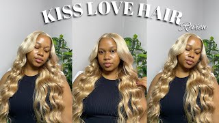 MUST HAVE 26 inch ASH BLONDE BODYWAVE LACE FRONTAL WIG ft. KISS LOVE HAIR