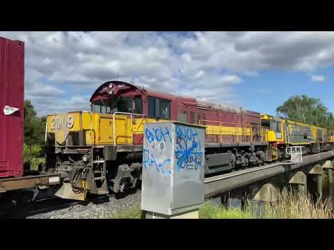 Tasrail #53 tr08 tr07 DQ2009 container empty log train Hoblers bridge