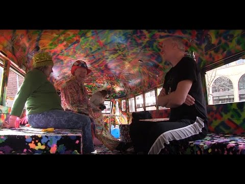 Bill Walton on the Further Bus with Zane Kesey and Mountain Girl