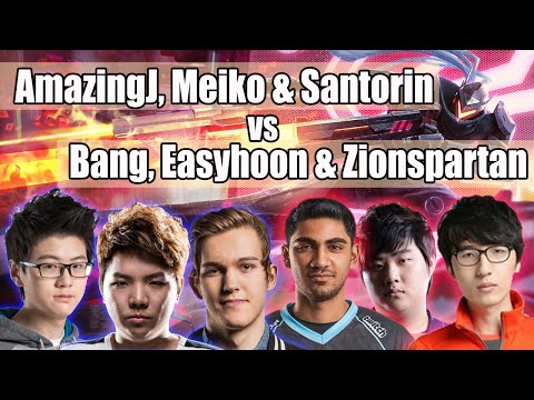 EDG AmazingJ, Meiko & TSM Santorin vs SKT T1 Bang, Easyhoon & Zionspartan | EUW Solo Queue 5.18