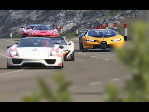 Bugatti Vision GT vs McLaren P1 GTR vs Ferrari FXX-K vs Bugatti Chiron
