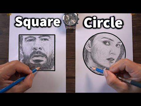 Two hands draw SQUARE and CIRCLE at the same time - DP ART