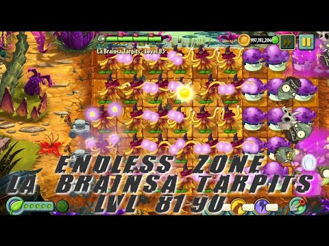 Plants vs Zombies 2 - Jurassic Marsh | Endless Zone All Max Level Plants Test Level 81 - 90