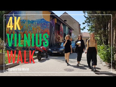 【4K】 Lithuania Vilnius Walk - Užupis, Republic of Uzupis with City Sounds and Captions