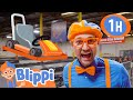Blippi Drives Super Fast Go Karts 1 HOUR OF BLIPPI TOYS Vehicle Videos For Kids