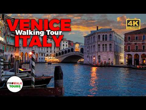 Venice, Italy's Most Beautiful Night Walk | 4K 60fps Evening Tour - Prowalk Tours