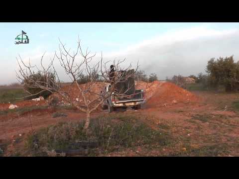 استهداف حاجز السمان برشاش 14.5 من قبل لواء الفاتحين في حماة