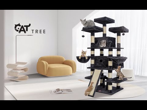 FOOWIN Large Cat Trees for Big Cats Assembly video