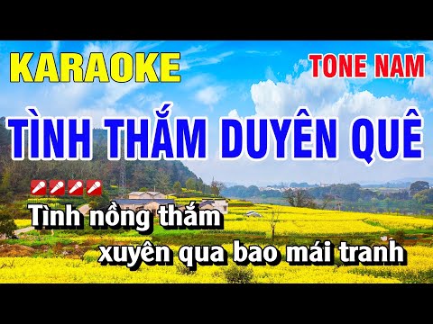 Karaoke Tình Thắm Duyên Quê Tone Nam Nhạc Sống | Nguyễn Linh