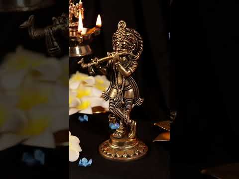 Brass lord krishna flute idol statue, temple