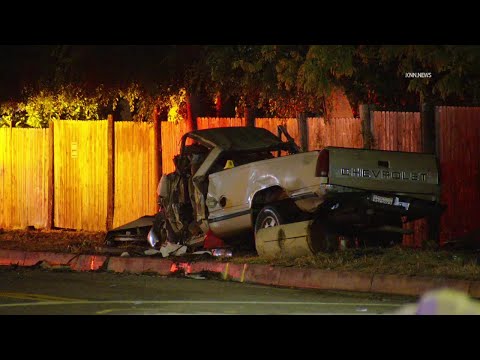 2 Pickup Trucks Wrecked in High-Speed, Head-On Crash in Ontario; Driver Critically Injured