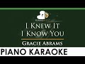 Gracie Abrams I Knew It I Know You LOWER Key Piano Karaoke Instrumental