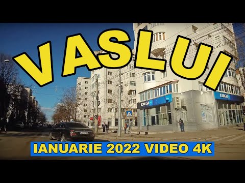 Orasul VASLUI traseu Piata Traian - Donici - Piata Centrala - Independenta ianuarie 2022 video 4K