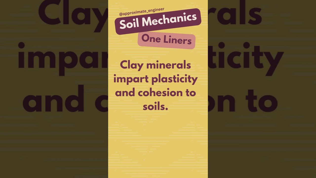 Soil Mechanics | Clay Minerals | One Liners