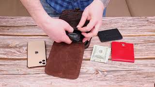 Фактурна чоловіча сумка з натуральної шкіри з тисненням під крокодила 21300 Vintage коричнева