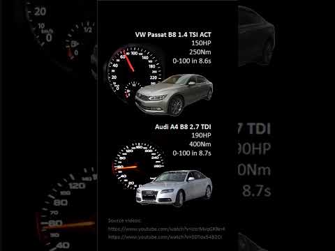 VW Passat B8 1.4 TSI ACT VS. Audi A4 B8 2.7 TDI - Acceleration 0-100km/h
