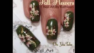 Fall Flowers Nail Art Tutorial
