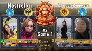 Game Review - Whamen's 2v2 Cup - Nostrella vs 1hr Game Enjoyers - Game 1