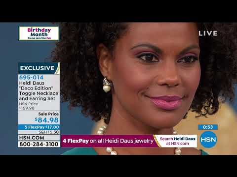 Heidi Daus "Deco Edition" Beaded Toggle Necklace and Ear...