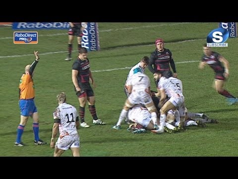 Geoff Cross Yellow leads to Ospreys penalty - Edinburgh v Ospreys 28th February 2014