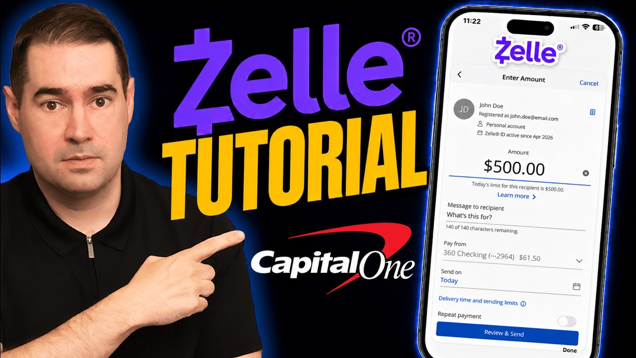 How to Use Zelle on the Capital One App   Full Tutorial