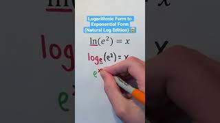 Logarithmic Form to Exponential Form (Natural Log Edition) 🤯 #Shorts #algebra #math #education