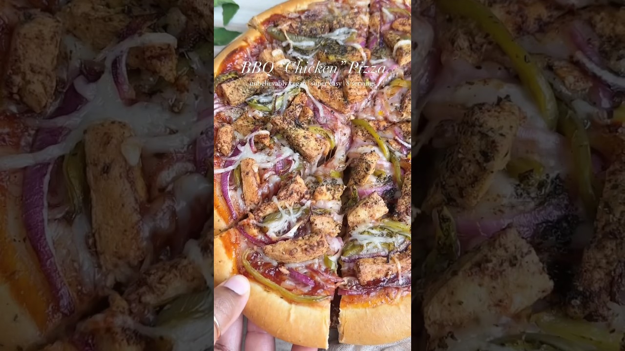 BBQ “Chicken” Pizza 🍕 #pizza #recipe #cooking #vegan #foodlover