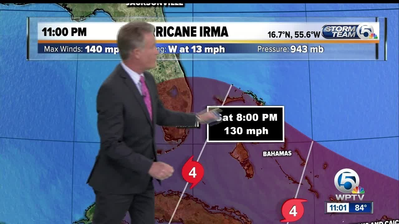 Irma remains Cat 4, 140 mph, aiming for Florida - YouTube