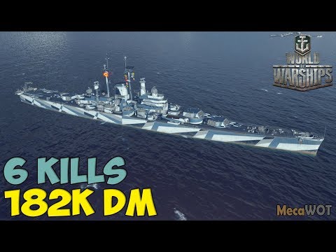 World of WarShips | Des Moines  | 6 KILLS | 182K Damage - Replay Gameplay 1080p 60 fps