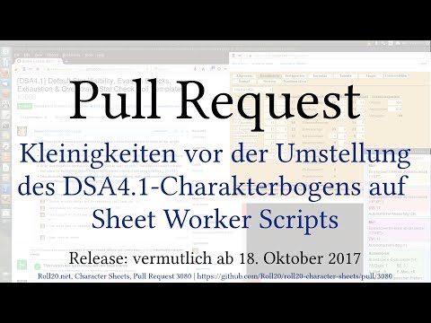 [DSA4.1/Roll20] Kleinigkeiten vor der Umstellung des DSA4.1-Charakterbogens auf Sheet Worker Scripts