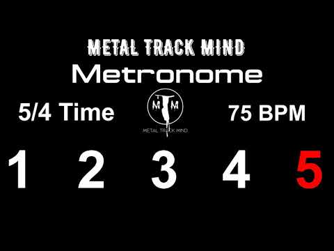 Metronome 5/4 Time 75 BPM visual numbers