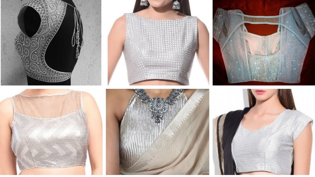 Watch video Sparkling Silver Colored Saree Blouse Designs To Brighten Up YourDay Instantly Now Sparkling Silver Colored Saree Blouse Designs To Brighten Up YourDay Instantly