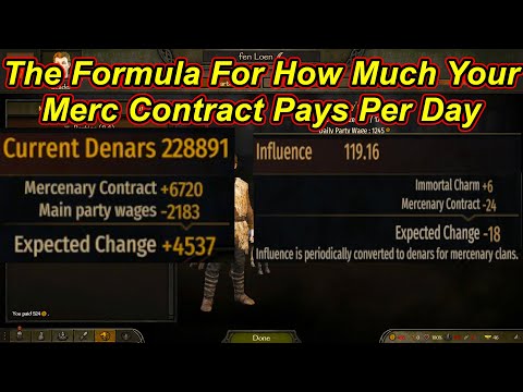 The Formula For How Much Your Merc contract Pays You Per Day   Bannerlord Guide - Flesson19