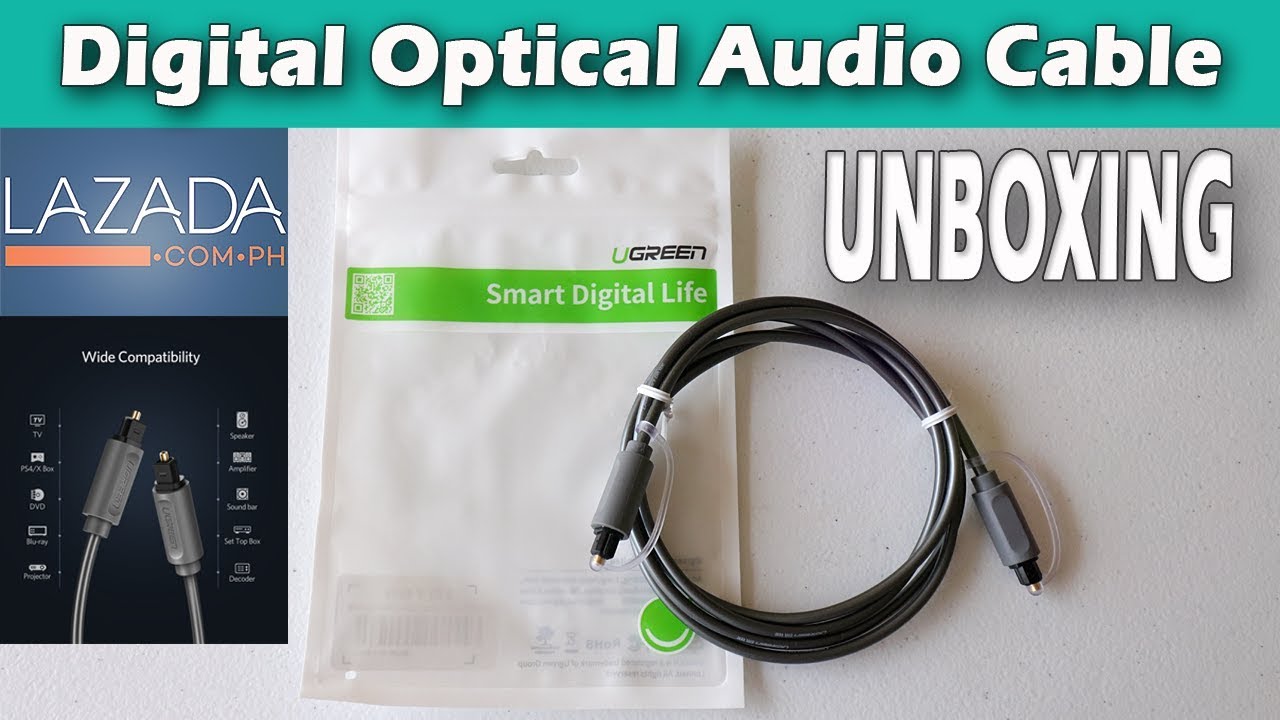 UGREEN 1.5Meter Digital Optical Audio Cable Toslink SPDIF Coaxial Cable Unboxing