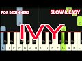 TAYLOR SWIFT - IVY | SLOW & EASY PIANO TUTORIAL