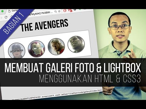 Membuat GALERI FOTO LIGHTBOX dengan HTML CSS3 Bagian 1