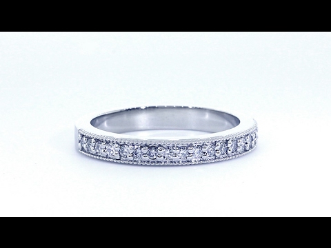 Diamond Wedding Band with Milgrain, 0.30CT Total  in Platinum EWK1536W1