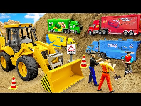 Excavator Clears Sand to Find Hidden Letters! Big Truck Rescue Mission