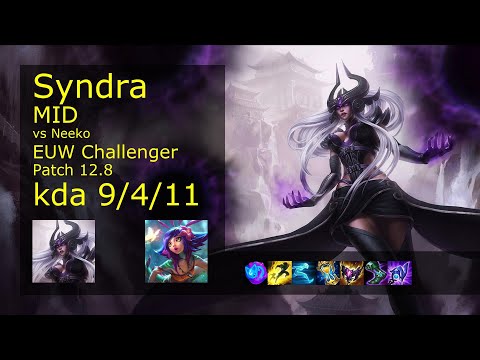 Syndra Mid vs Neeko - EUW Challenger 9/4/11 Patch 12.8 Gameplay
