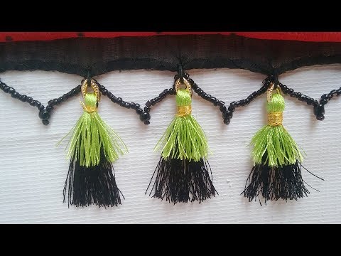 How to make double colour saree kuchu l DIY l silkthread saree tassels l saree kuchu design # 25 Video