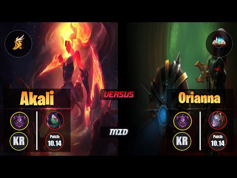 Master AKALI [Fleet Footwork] (Mid) VS  ORIANNA - Master KR Patch 10.14