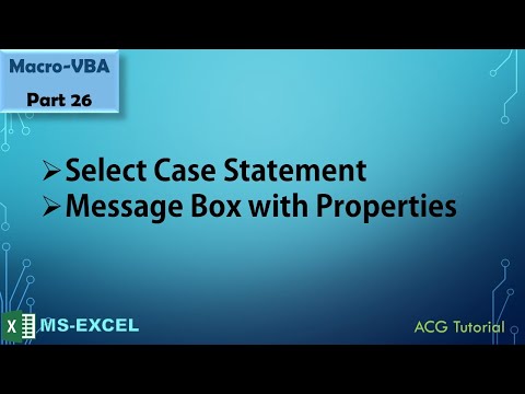 Select case Statement & Message Box in VBA Part 26 - in Excel - By Amol Gulekar | in Hindi