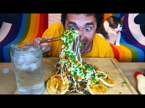 Petë ASMR CHESY BLACK BEAN * JAJANGMYEON * Pancakes Mozzarella! JO TË FOLURIT TË NJËHENJES *