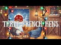 Three French Hens Rustic Farmhouse Holiday Background 12 Days Of Christmas